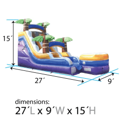 Dimensions 1769381208 15' Purple Tropical Water Slide