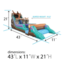 Dimesions 1769392160 21' Wild Rapids Water Slide