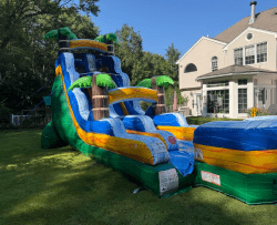 18' Green Tropical Water Slide